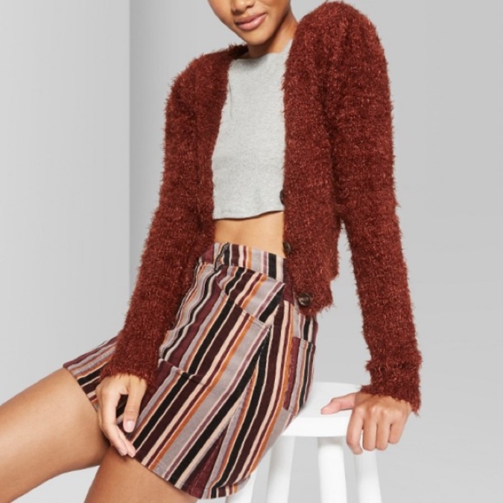 Wild Fable Cropped Button Front Cardigan Sweater